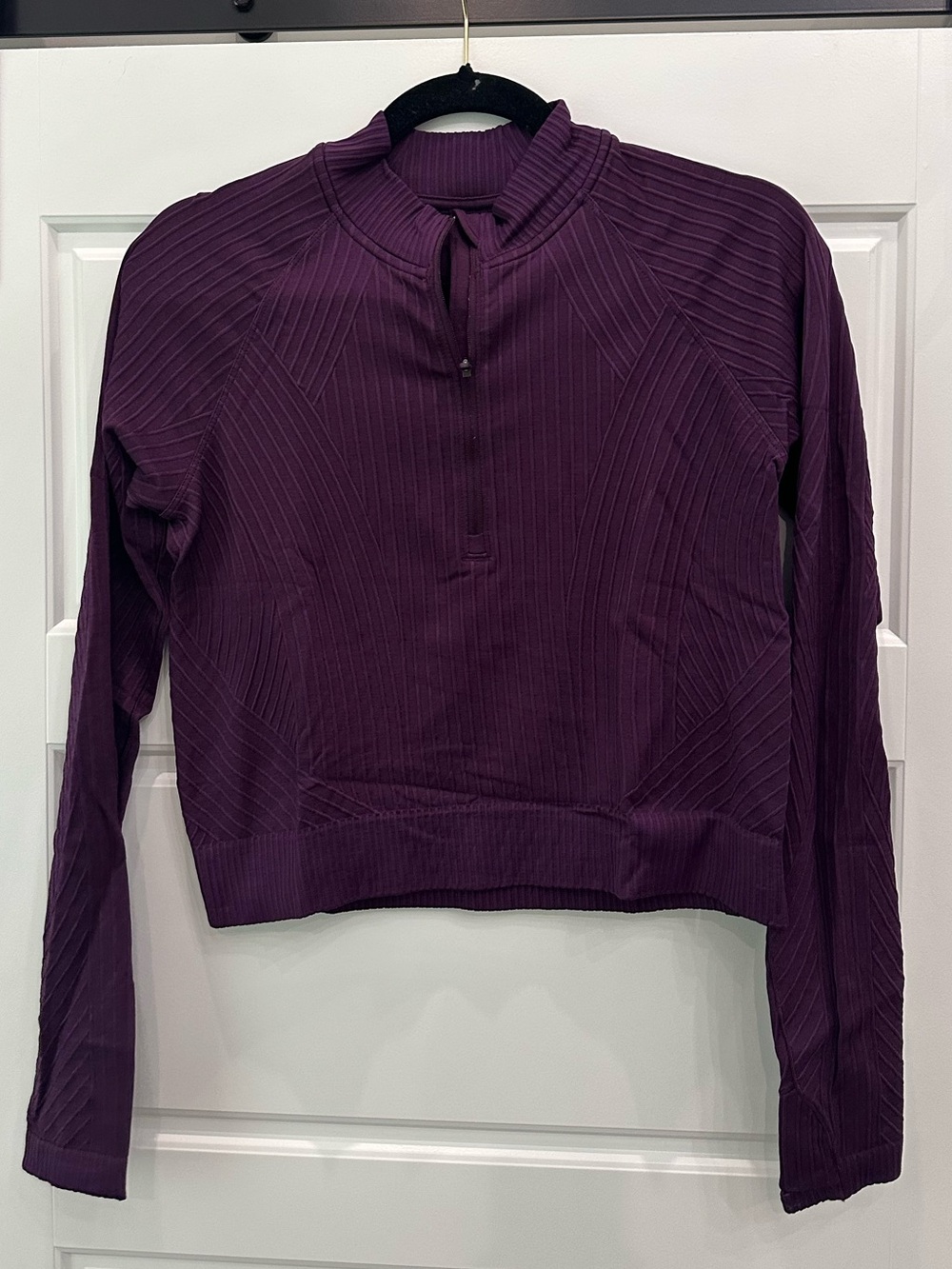 Lululemon Womens Cropped Quarter-Zip Long Sleeve Top - Purple